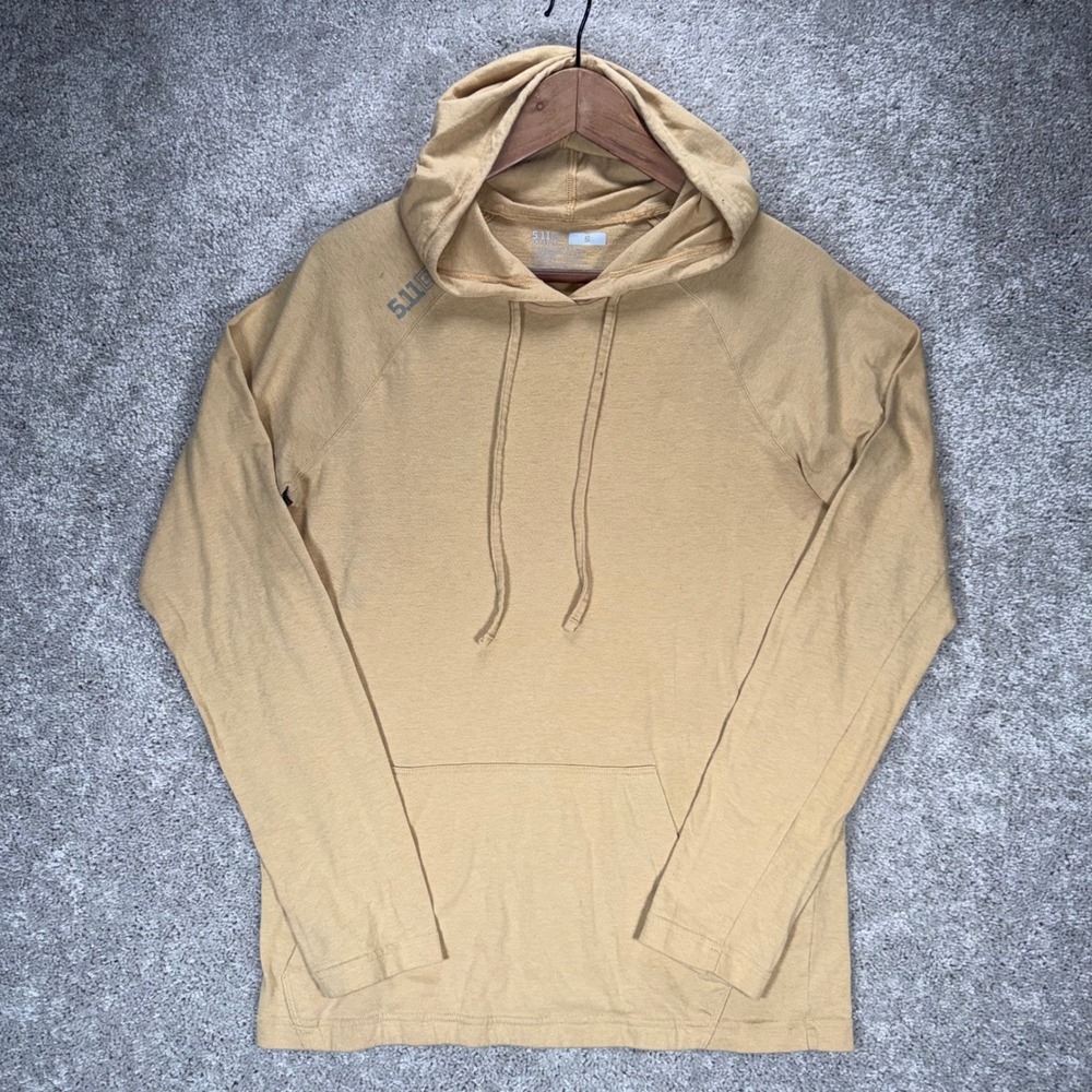 5.11 Tactical Women's Small Tan Pullover Hoodie Raglan Sleeve Lightweight Cotton